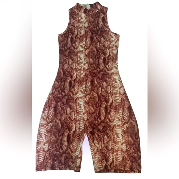 SHEIN Snake skin romper playsuit Sz Large - Picture 1 of 14